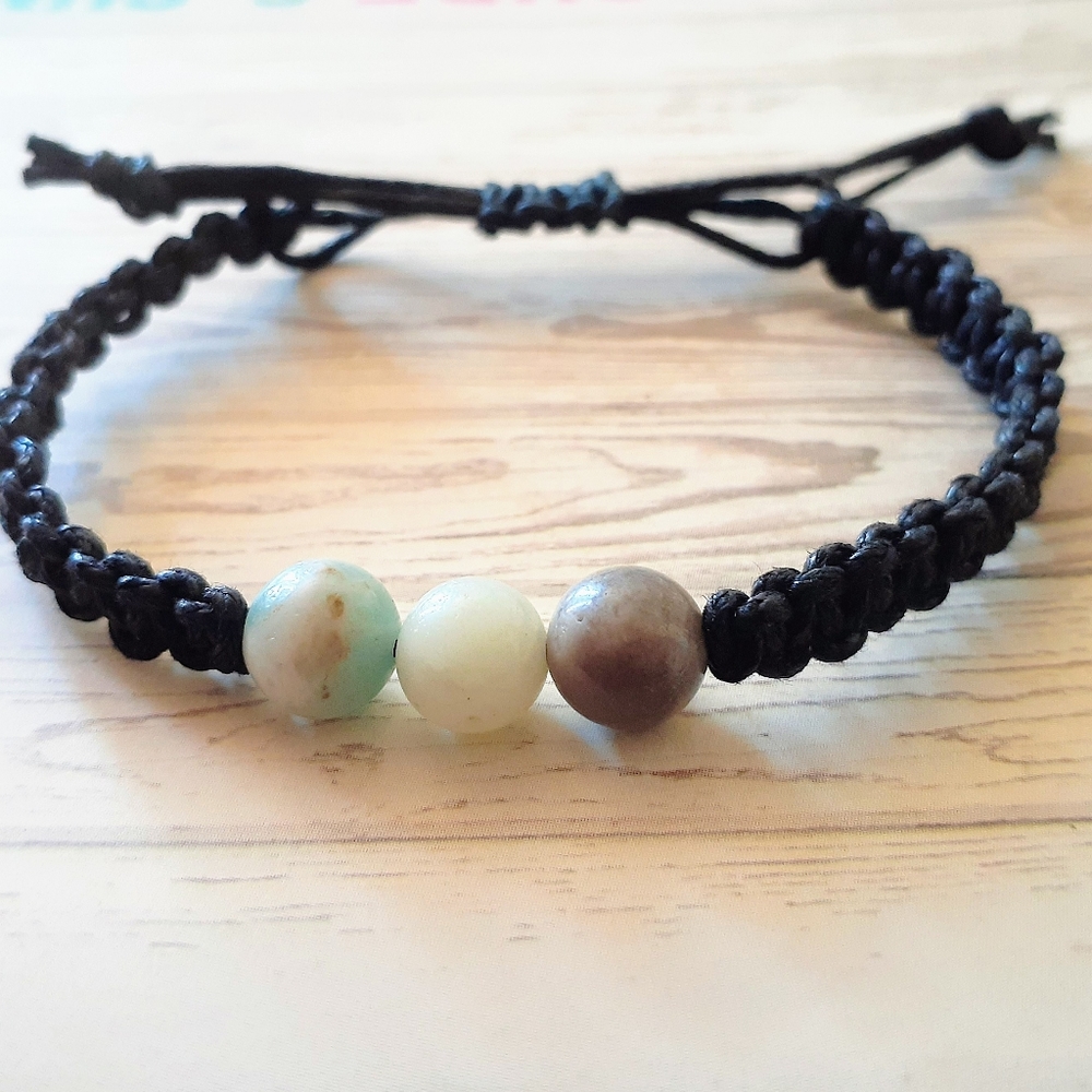Amazonite Macramé Bracelet - Picture 2 of 3